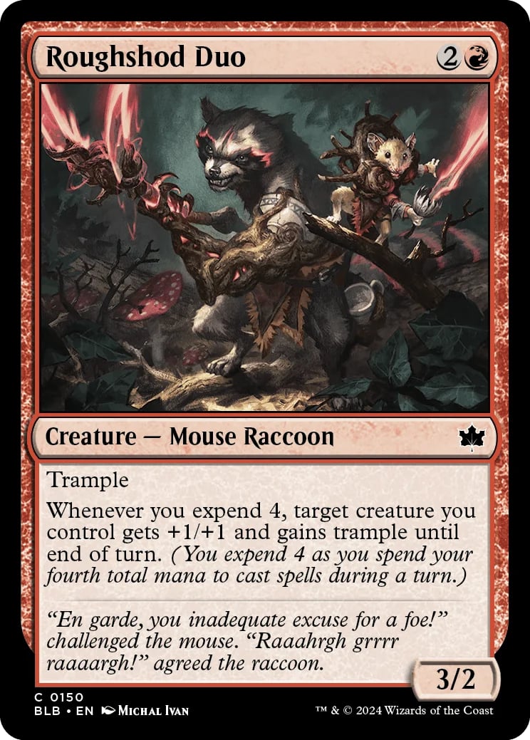 Michal Ivan Original Art Magic: The Gathering Roughshod Duo Mouse Racc – Kirby's Comic Art